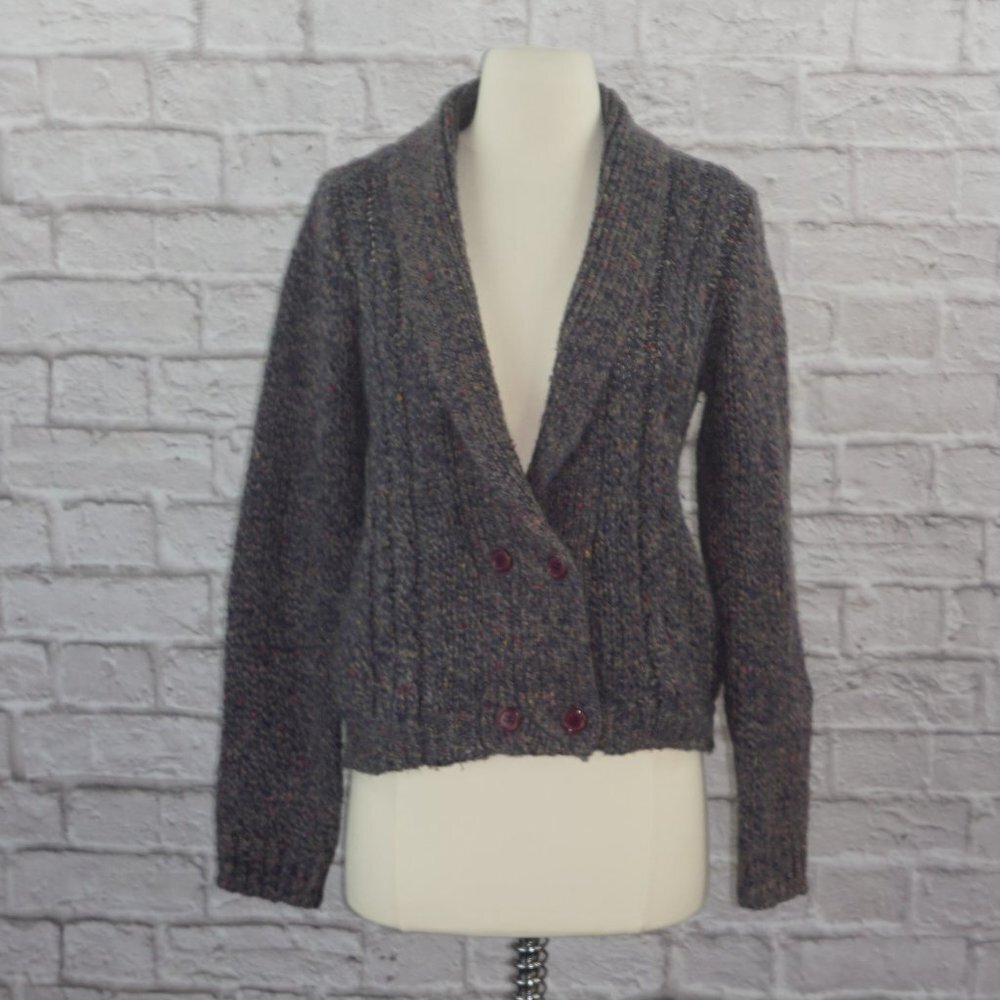 Vintage 90s Wool Cardigan Sweater Small